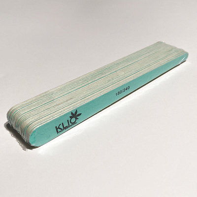 Пилка капля для натуральных ногтей Klio 180/240, упаковка 20 шт, мятная