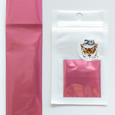 Фольга переводная №1620 Zoo Nail Art матовая розовая, 4*50 см