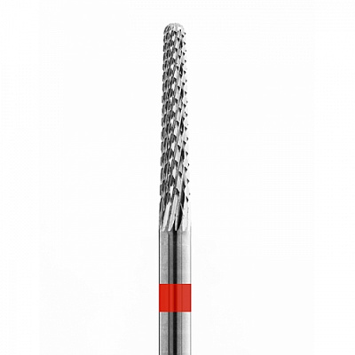 Фреза твердосплавная  Цилиндр закруглённый, красная, (мелкая), 21130, Кристалл