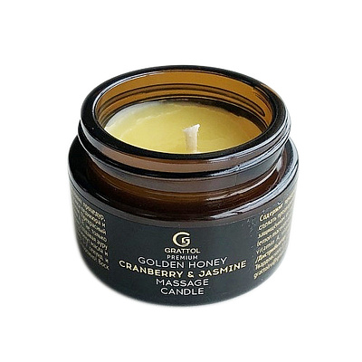 Свеча массажная Grattol Premium Massage Candle Cranberry and Jasmine (GPMC05), 30 мл.