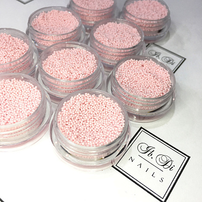 Бульонки стеклянные в баночке, 10 гр, розовые, диам. 0,6-0,8 мм  (арт. 76535) ibdi