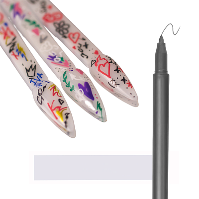 Акриловый маркер для дизайна Iva Nails Silver серебристый