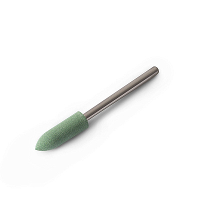 Фреза-полировщик силиконовая, конус закругленный (средняя твердость) TNL зеленая 5x16 мм