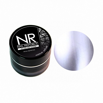 Гель-краска Nail Republic Mirror Silver зеркальное серебро (NMR), 5 г
