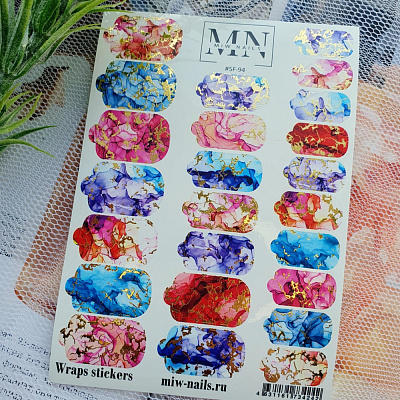 Пленки для дизайна ногтей Miw Nails Wraps stickers SF-94