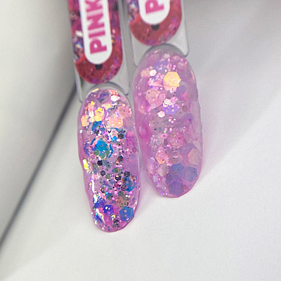 Гель для дизайна ногтей с глиттером Patrisa Nail KOREAN GEL AE104 Pink, 5 г