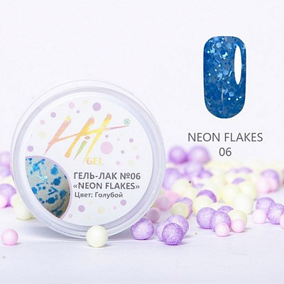 Гель-лак HIT Neon Flakes №06, 5 мл