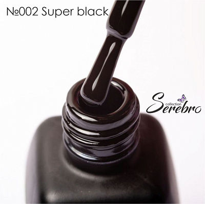 Гель-лак Serebro №002 Super black 11 мл