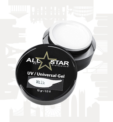 Гель UV-Universal Gel All Star Молочный (Milk), 15 г