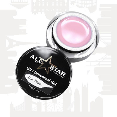Гель UV-Universal Gel All Star молочно-розовый (Ice Pink), 15 г