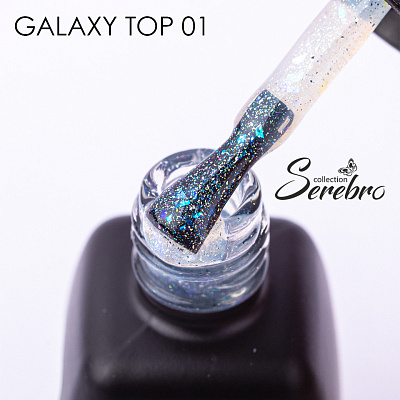 Топ для гель-лака без липкого слоя Galaxy top Serebro №01 11 мл
