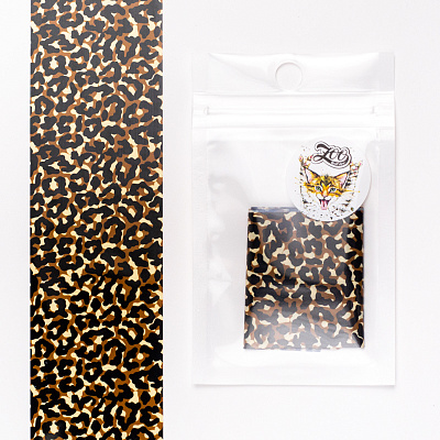 Фольга переводная Леопард №1595 Zoo Nail Art, 4*50 см