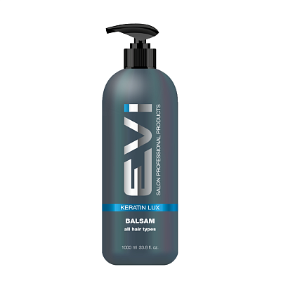 Бальзам-ополаскиватель кератиновое выпрямление EVI Salon Professional для непослушных волос 1000 мл