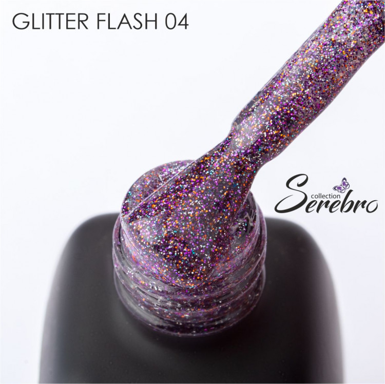 Гель-лак Serebro Glitter Flash №04 11 мл