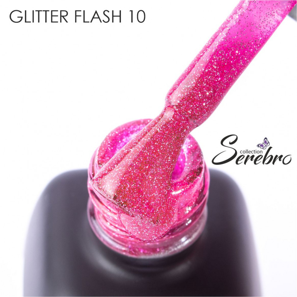 Гель-лак Serebro Glitter Flash №10 11 мл