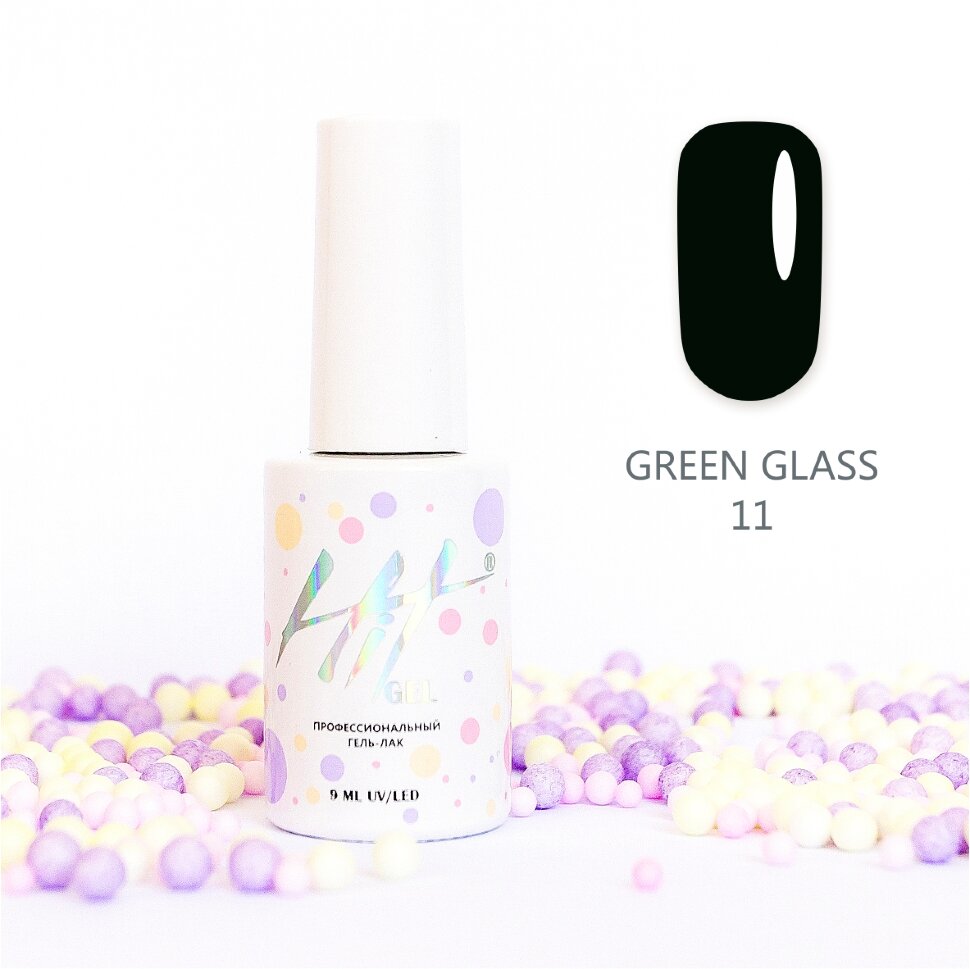 Гель-лак HIT Желто-зеленая коллекция №11 (Green glass), 9 мл