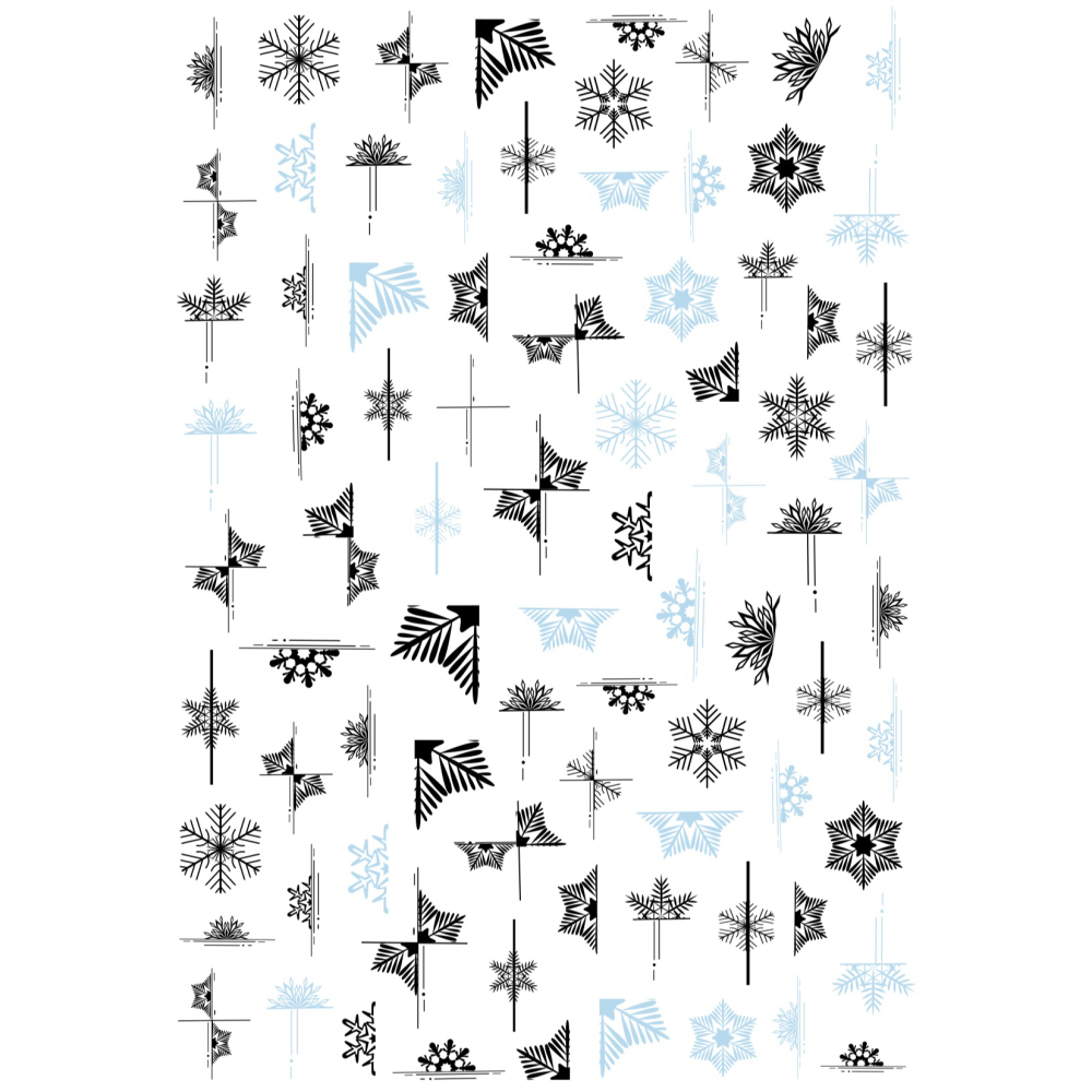 Слайдер-дизайн Crazy Shine Nails mini №1233 Снежинки 2