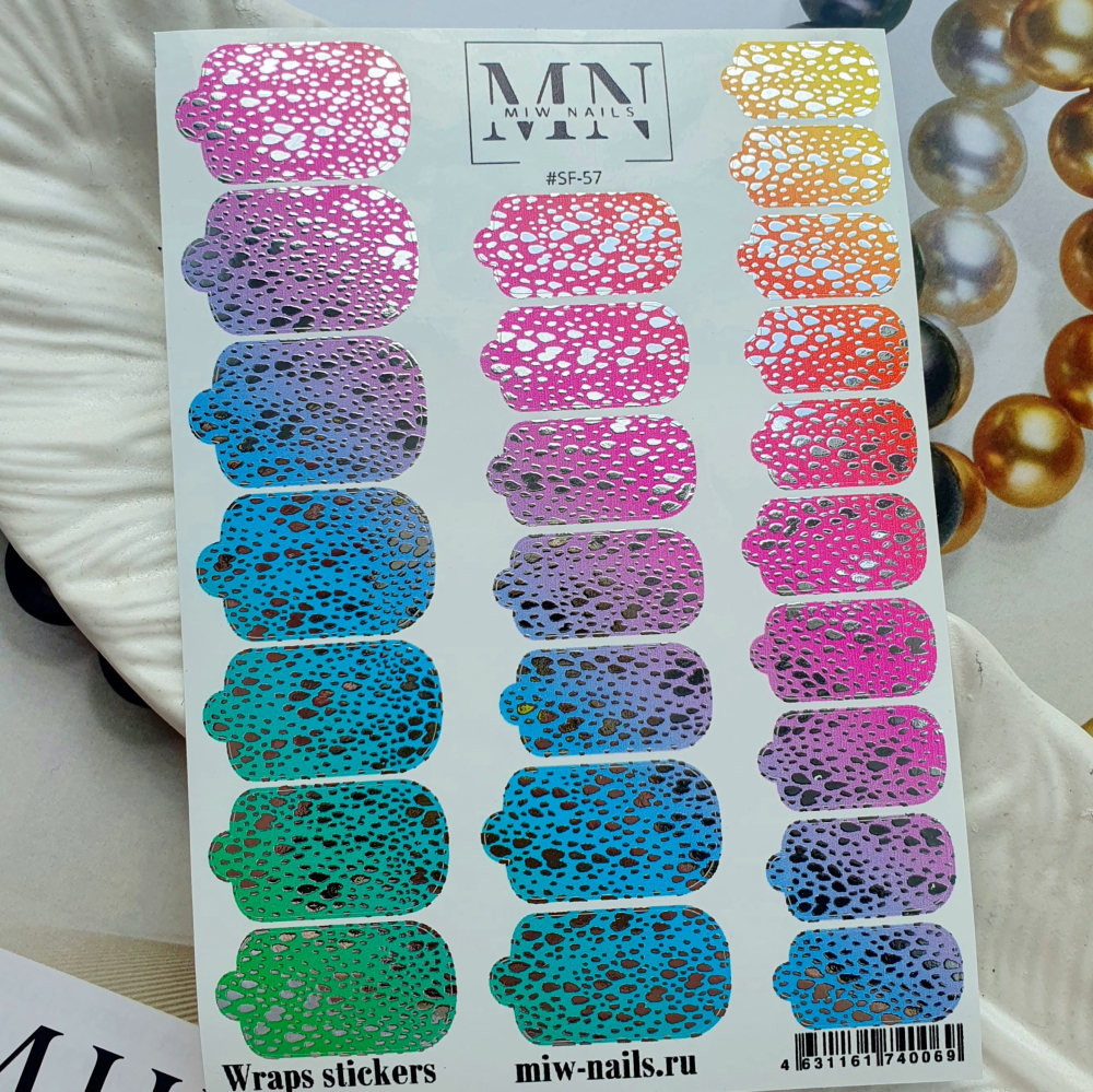 Пленки для дизайна ногтей Miw Nails Wraps stickers SF-57