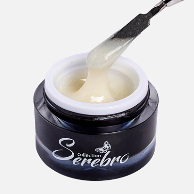 Моделирующий гель c пайетками Serebro №02 15 мл