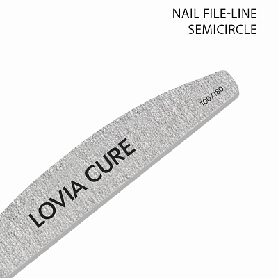 Пилка для ногтей 100/180 банан LOVIA CURE Nail file-line 100/180 semicircle П.01.