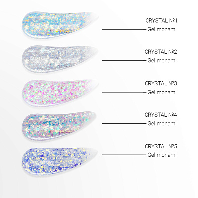 Гель для наращивания Monami голографический Crystal Gel №02 15 г