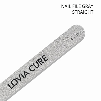 Набор одноразовых пилок 100/180 Grey прямая LOVIA CURE Nail File 100/180 Grey straigh 50 шт