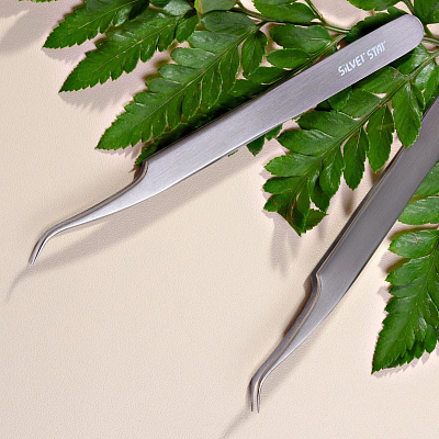 Пинцет «игла» изогнутый Silver Star AT 997