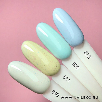 Гель-лак Patrisa Nail №833 Cotton Candy B178 Небесно-голубой с разноцветной крошкой, 8 мл