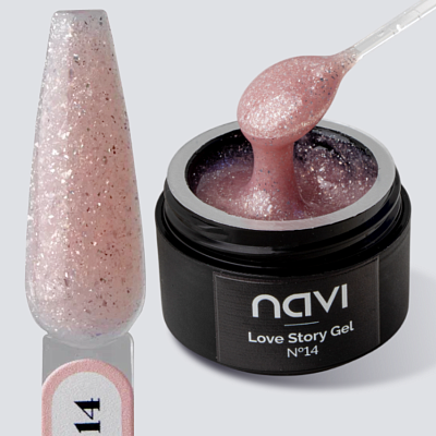 Моделирующий гель NAVI с блестками Love Story Gel 14 15 мл