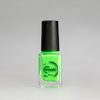Лак для стемпинга Swanky Stamping S15 (неоново-зеленый), 6 мл