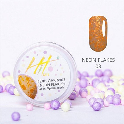 Гель-лак HIT Neon Flakes №03, 5 мл