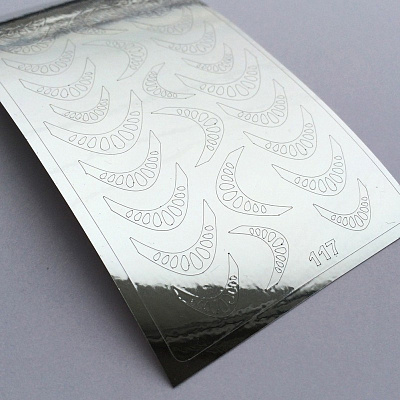 Металлизированные наклейки Metallic stickers №117 (серебро)
