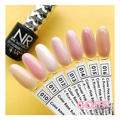 Каучуковая камуфлирующая база для гель-лака Cover Base Rubber Nail Republic №015 (Pink), 10 мл