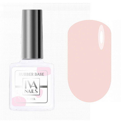 Каучуковая цветная база для гель-лака Rubber Base COLOR IVA NAILS Pastel №01 IVN-RBP-01, 8 мл