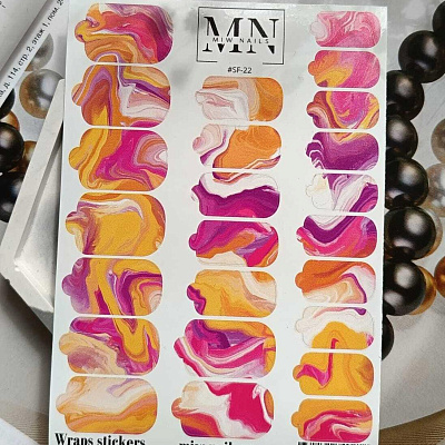 Пленки для дизайна ногтей Miw Nails Wraps stickers SF-22