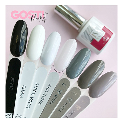 Гель-лак IVA NAILS Black/White черный (Black), 8 мл