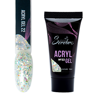 Акригель Acryl Gel Serebro №022 (с шиммером), 15 мл