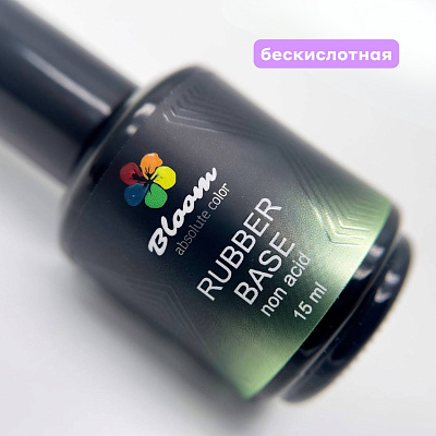 Бескислотная каучуковая база для гель-лака Bloom Rubber Non Acid прозрачная 15 мл
