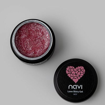 Моделирующий гель NAVI с блестками Love Story Gel 17 15 мл