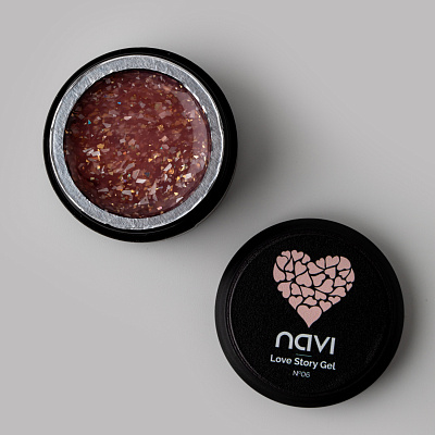 Моделирующий гель NAVI с блестками Love Story Gel 06 15 мл