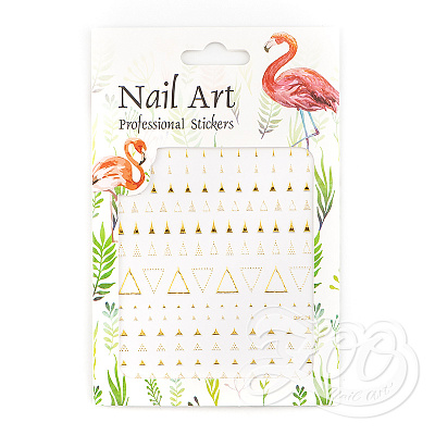 Наклейки металлизированные №1376 Zoo Nail Art треугольники золото