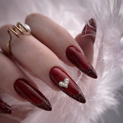 Фигурки 3D Zoo Nail Art «Сердца» 1902 металлические серебро+золото жемчуг 2 шт