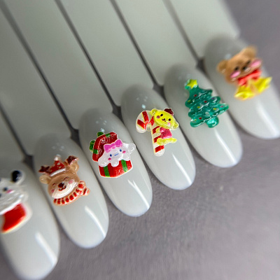 Фигурки объемные «Зимний микс» №1870 Zoo Nail Art 10 шт