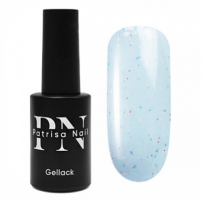 Гель-лак Patrisa Nail №833 Cotton Candy B178 Небесно-голубой с разноцветной крошкой, 8 мл