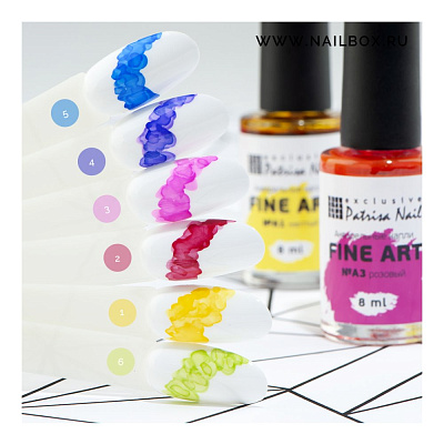 Акварельные капли FINE ART Patrisa Nail A3 розовый, 8 мл