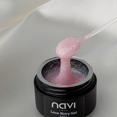 Моделирующий гель NAVI с блестками Love Story Gel 11 15 мл