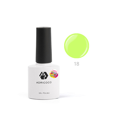 Гель-лак ADRICOCO Pretty Dolly №18 неоновый лаймовый, 8 мл