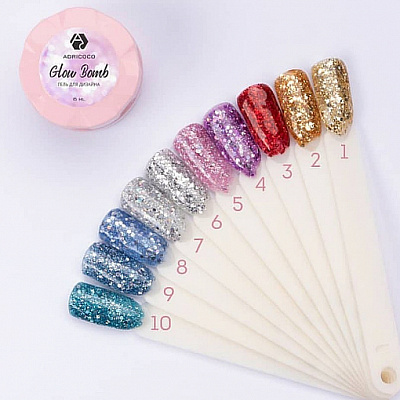 Гель для дизайна ADRICOCO Glow Bomb №08 Синий иней 6 мл