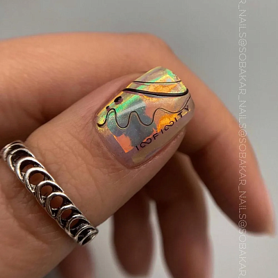 Битое стекло №1034 Zoo Nail Art (лента 20х4 см)