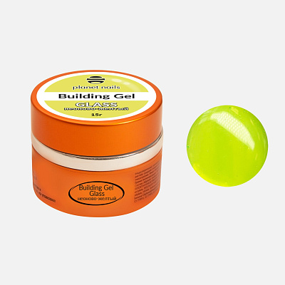 Моделирующий гель Planet nails Building GLass Gel Неоново-желтый 15 мл арт.11098